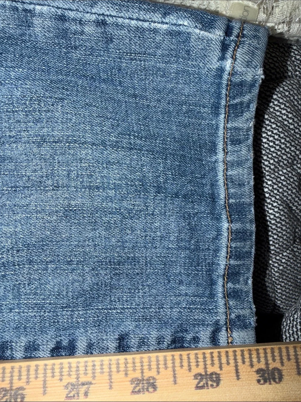 New York & Company Blue Distressed Straight-Leg Jeans